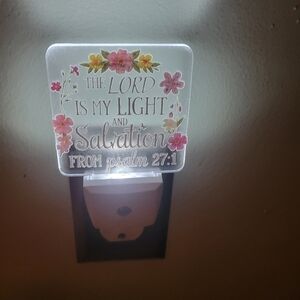 Hand Decorared Night Light With Light Sensor. THE LORD IS MY LIGHT...